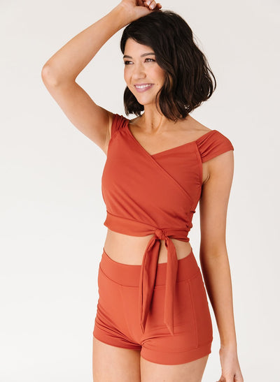 Rust High-Waist Boy Short - XXS