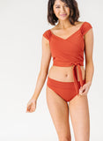 Rust Cap Sleeve Crop