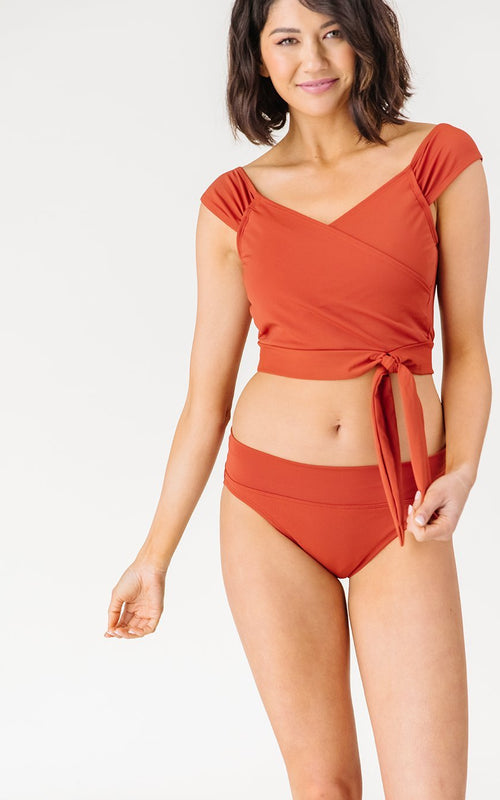Rust Cap Sleeve Crop
