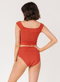 Rust Cap Sleeve Crop