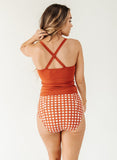Rust High-Neck Tankini