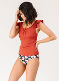 Rust Keyhole Tankini