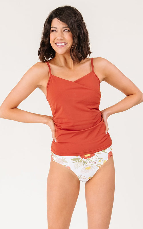 Rust Wrap Tankini