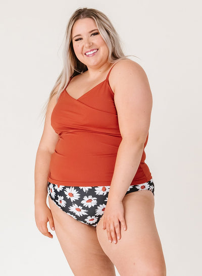 Rust Wrap Tankini - XXS