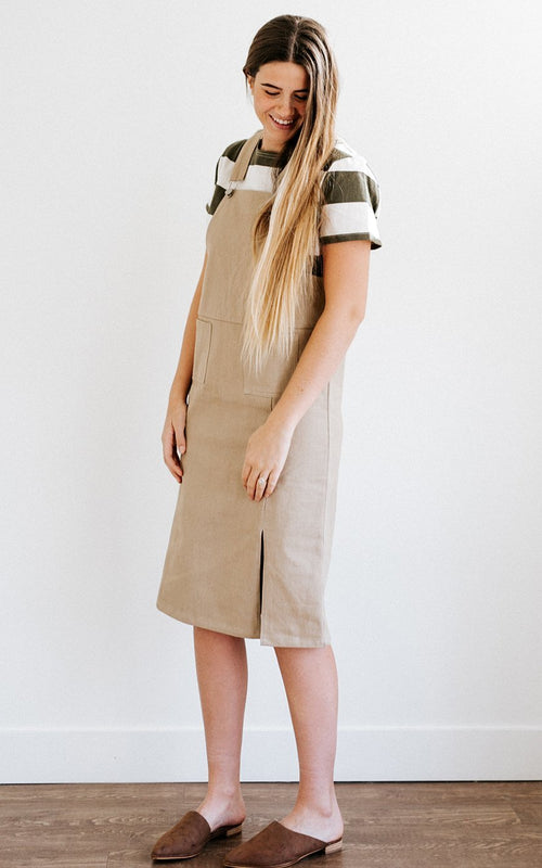 Tan Overall Dress