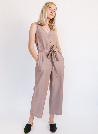 V-Neck Jumpsuit - SMALL